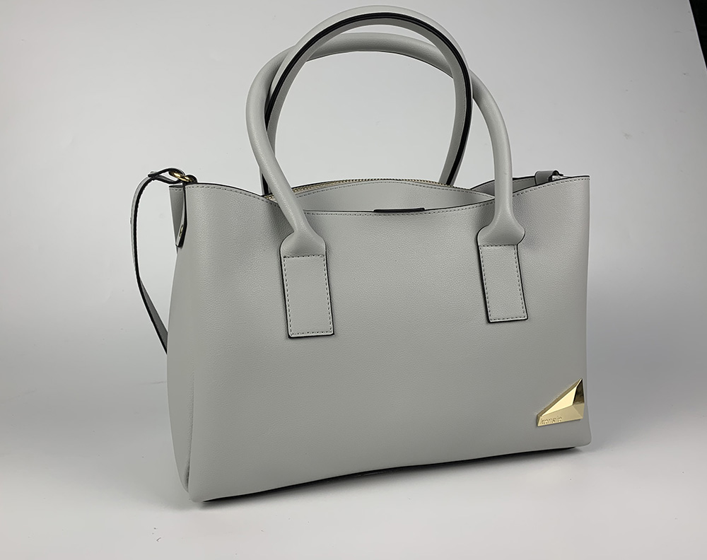 Silver PU Shoulder Bag with Handle