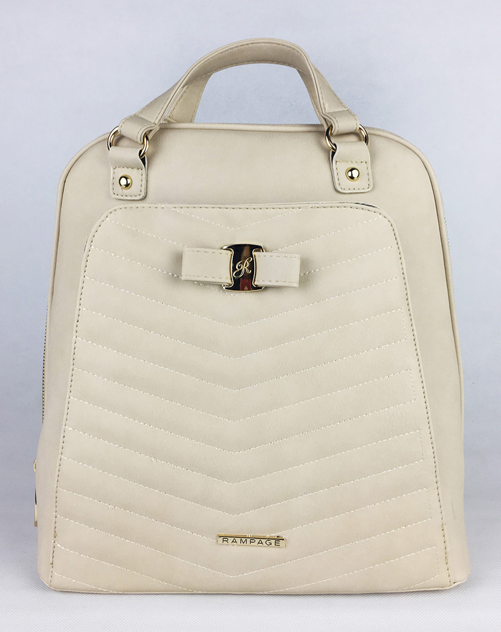 Beige PU wave backpack